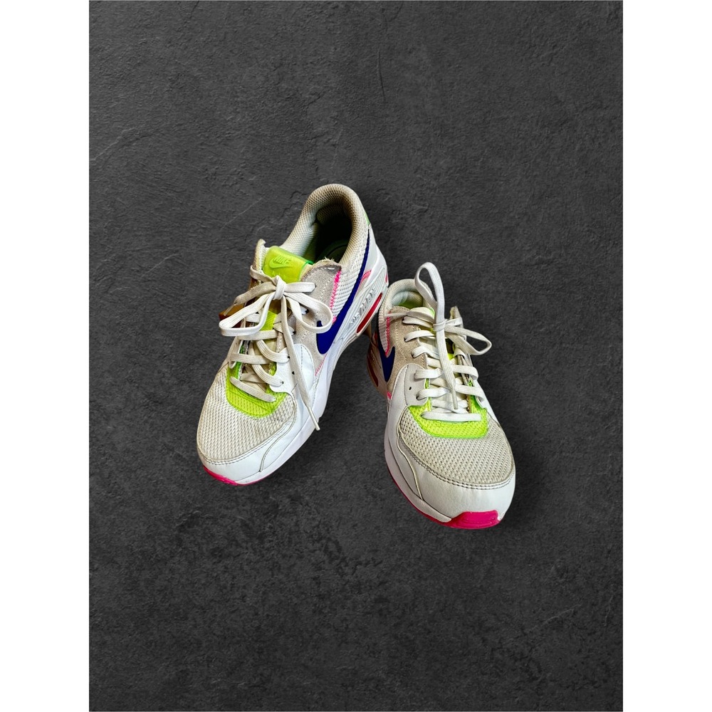 Nike Air Max Excee Shoes Womens 8.5 White Neon Blue DD2955-100 Sneakers